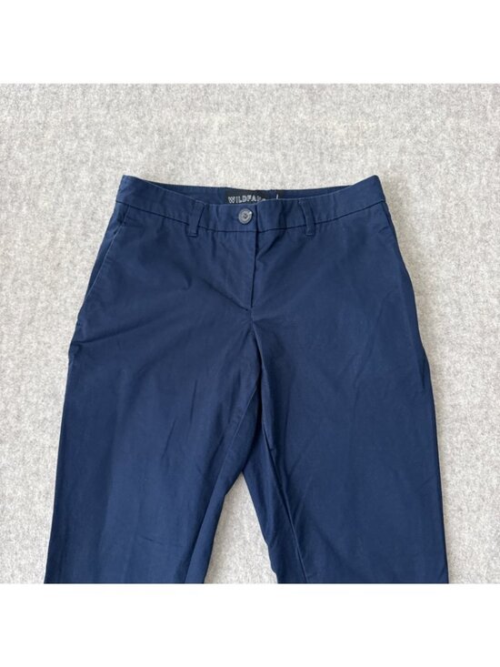 WildFang Essential Trouser Womens 0 Navy Slim Leg Ankle Length - Picture 2 of 16